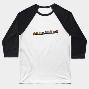 Birds on a Wire Doodle Baseball T-Shirt